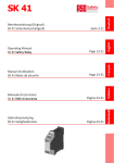 Betriebsanleitung (Original) SK 41 Sicherheitsschaltgerät