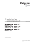 Istruzioni per l`uso NOVAALPIN 301 B/T NOVAALPIN 261