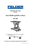 Istruzioni per l`uso Piano FELDER regolabile in altezza FAT 300
