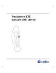 Trasduttore ETE Manuale dell`utente