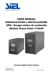 USER MANUAL UPS / Gruppi statici di continuit&agrave; Models Green