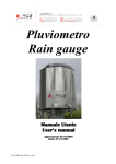 Pluviometro Rain gauge Manuale Utente User`s manual
