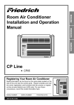 Room Air Conditioner Installation and Operation Manual CP Line