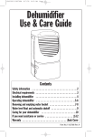 Dehumidifier Use & Care Guide