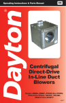Centrifugal Direct-Drive In-Line Duct Blowers