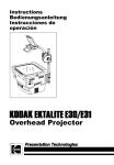 Instructions for the Kodak Ektalite E30/E31 Overhead Projectors