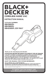 CORdLeSS HANd vAC - Black & Decker ServiceNet