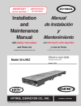 Installation and Maintenance Manual