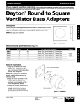 Dayton® Round to Square Ventilator Base Adapters