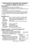 Instrucciones de operación para la balanza