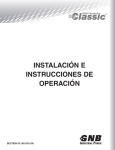 INSTALACIÓN E INSTRUCCIONES DE OPERACIÓN