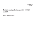 Unidad multigrabadora port&aacute;til USB 2.0 de IBM: Gu&iacute;a del usuario