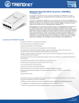 CARACTERÍSTICAS Adaptador Powerline AV de 4 puertos a 500