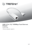 USB 2.0 to 10/100Mbps Fast Ethernet Adapter