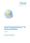 Acronis® Backup & Recovery ™ 10 Server para Windows