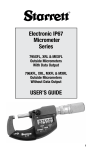 Electronic IP67 Micrometer Series USER`S GUIDE