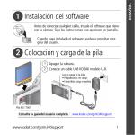 Instalación del software Colocación y carga de la pila