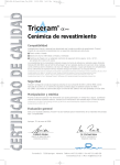 Triceram&reg; Qualit&auml;tszertifikat spanisch