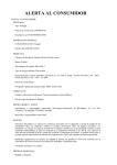 ALERTA AL CONSUMIDOR