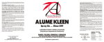 ALUME KLEEN - Algonquin Products