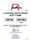Lavadora destiladora BEST COMBI 1801B / 1801BX PDF