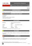 FICHA DATOS TÉCNICOS DESCONGELADOR PARABRISAS