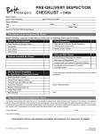 PRE-DELIVERY INSPECTION CHECKLIST &ndash; DR50