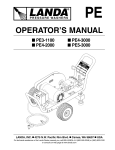 pe series pressure washer operator`s manual