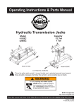Hydraulic Transmission Jacks Operating Instructions