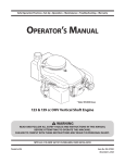 OPERATORTS MANUAL 123 & 139 cc OHV Vertical