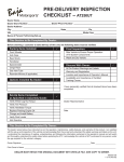 pre-delivery inspection checklist – at250ut