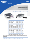 Operator`s Manual - Whaley Food Service