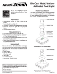 Die-cast metal, motion- activated post Light