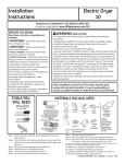 Installation Instructions Electric Dryer 10