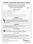 Amerlite® Underwater Light Owner`s Manual