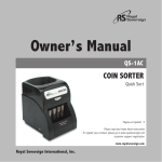 QS-1AC Owner`s Manual COIN SORTER