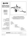 OWNERS MANUAL Model No. 45-02923 15 GALLON - Agri-Fab