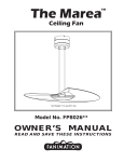 Fanimation FP8026OB Marea Fan - Owners Manual