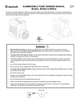 SUBMERSIBLE PUMP OWNERS MANUAL Models: M250A & M400A