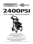 Owner`s Manual / Manual del Propietario - Ppe- pressure
