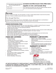 Commercial Microwave Oven Warranty— Applies to