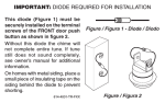 IMPORTANT: DIODE REQUIRED FOR INSTALLATION