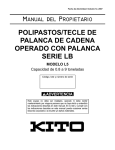 Polipasto/tecle con palancas LB