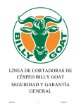 línea de cortadoras de césped billy goat seguridad y garantía general