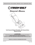 OPERATORTS MANUAL - Troy-Bilt