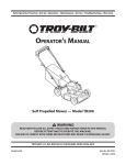 OPERATORTS MANUAL - Troy-Bilt