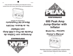 600 Peak Amp Jump-Starter with Inflator Model No.: PKC0P6