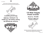 175 Watt Tailgate Power Inverter Model No