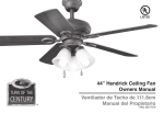 44” Hendrick Ceiling Fan Owners Manual Ventilador de