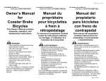 Owner`s Manual for Coaster Brake Bicycles Manuel du